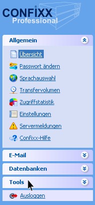 Confixx Login Men&uuml;