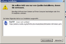 Firefox Abfrage ob, die Erweiterung installiert werden soll